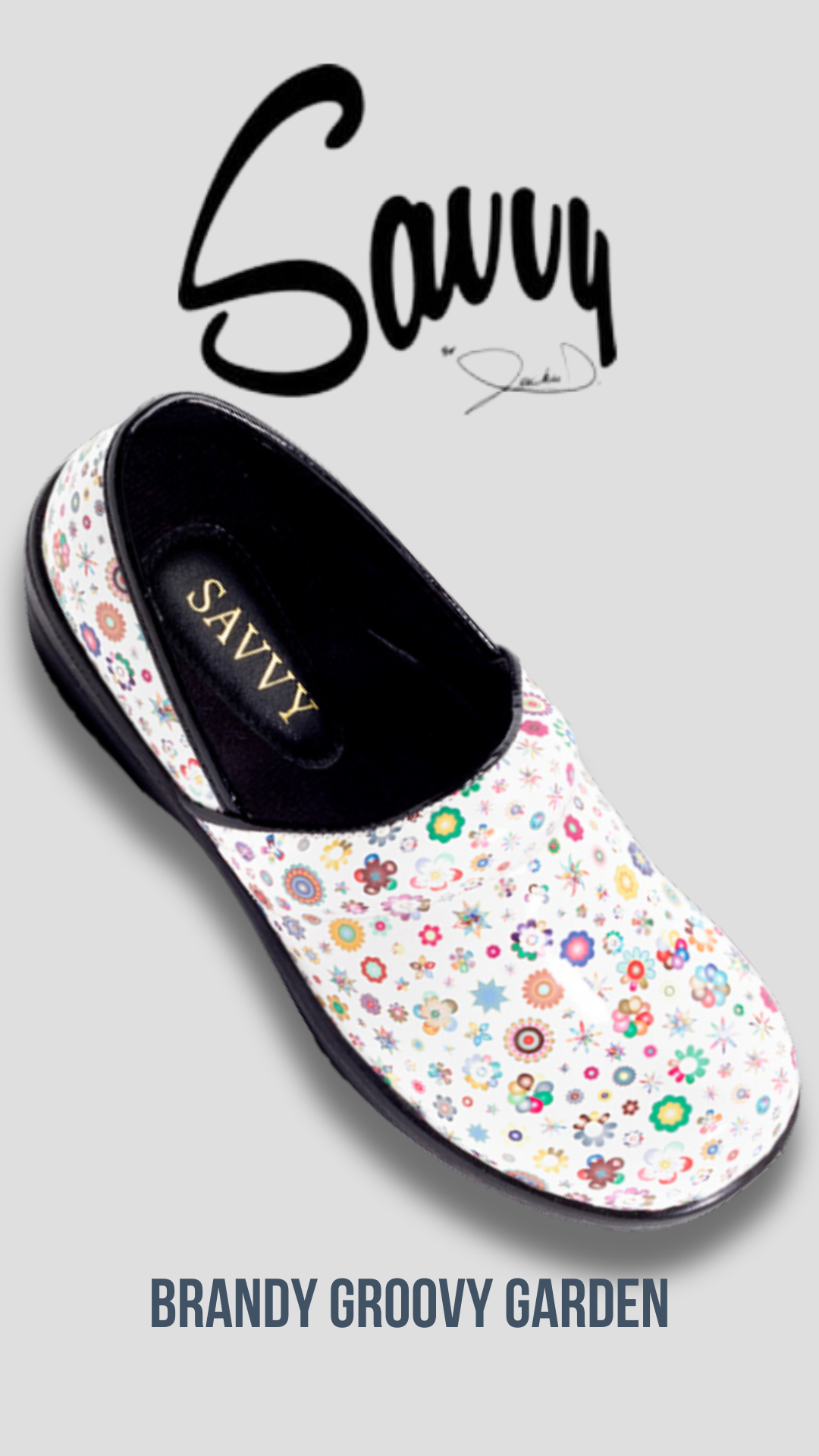 Savvy Brandy Nursing Shoe in Groovy Garden