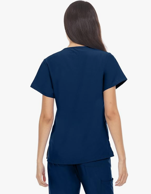 Hey Scrubs 4-Way Stretch Mock Neck Medical Scrub Top with Princess Seam H3282