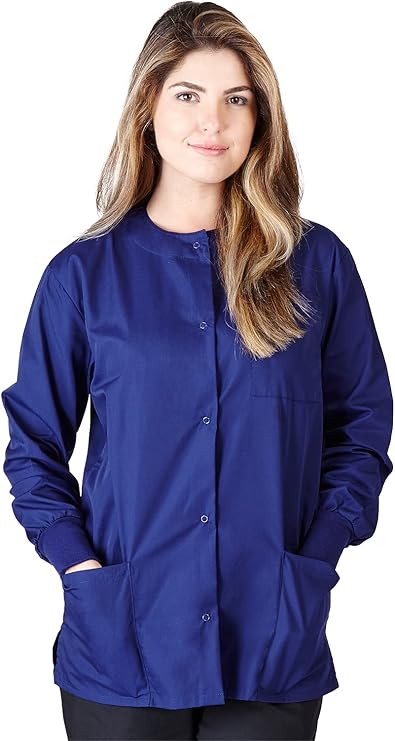 Natural Uniforms Warm-Up Scrub Jacket: BUTTON UP G102