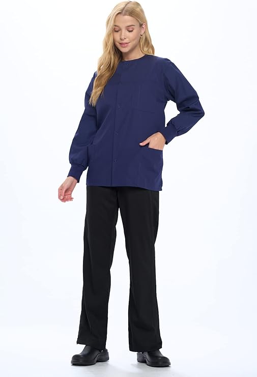 Natural Uniforms Warm-Up Scrub Jacket: BUTTON UP G102